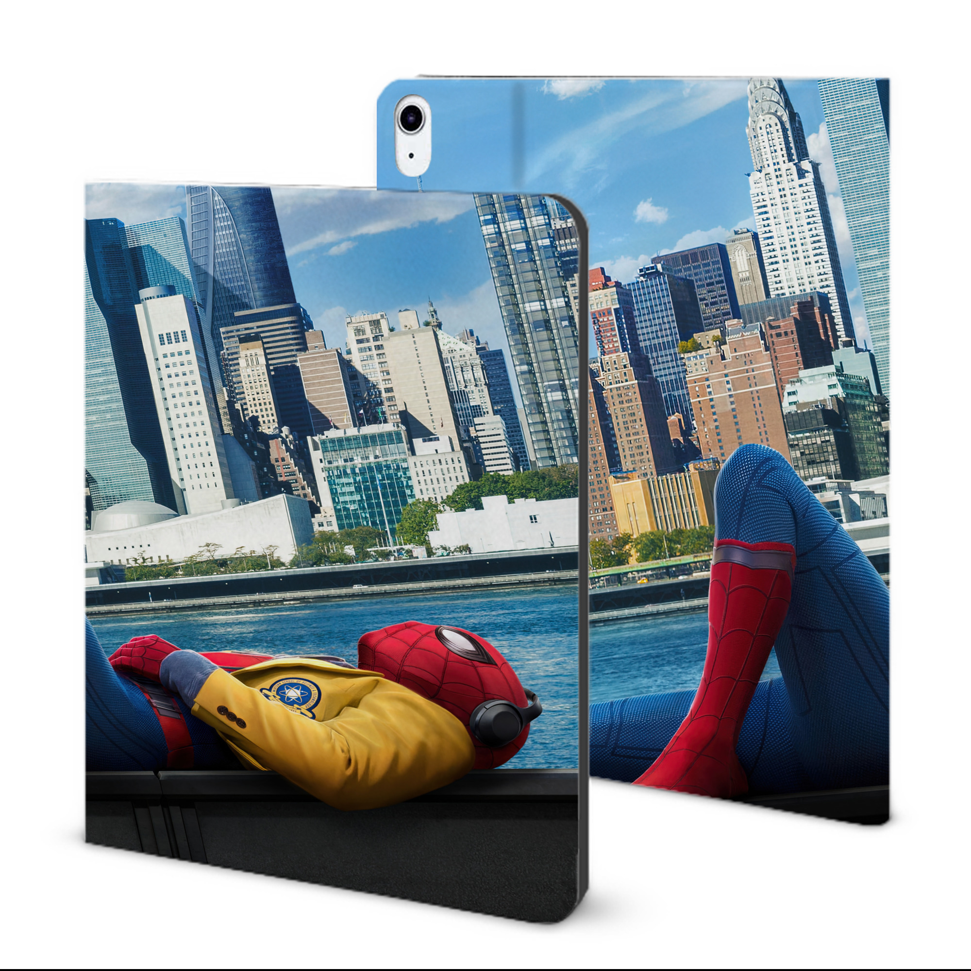 （画像用） Spider Man スパイダーマン IPad ケース ブック型 PUレザー TPU 耐衝撃 軽量 薄型 ペン収納なし 全面保護 IPad 各モデル対応